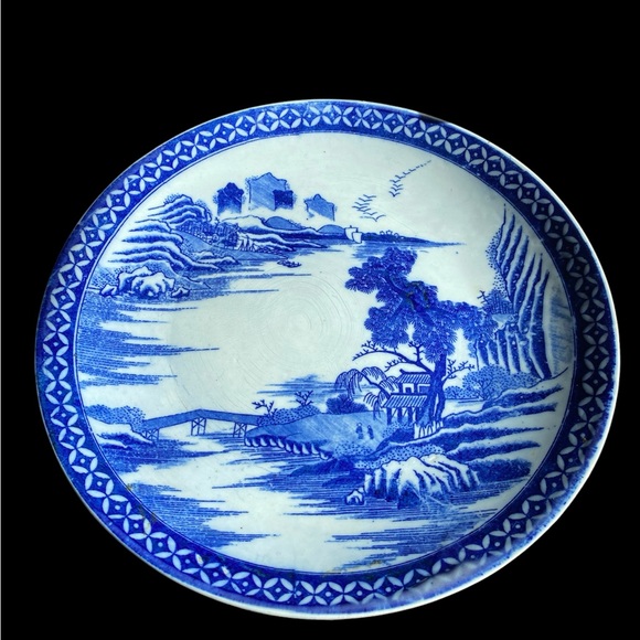 Other - Antique Japanese Meiji Era blue and white serving platter 12.25” excellent cond